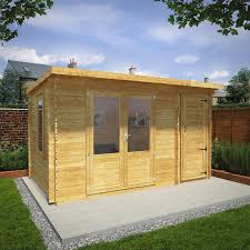 Mercia Pent Log Cabin With Side Shed 4