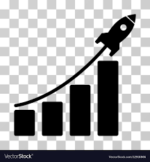 Startup Rocket Bar Chart Icon