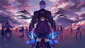 Fate/stay night anime illustration, minimalism, texture, black background. 190 Fate Stay Night Unlimited Blade Works Hd Wallpapers Background Images