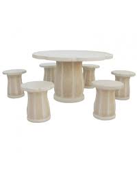 Handcrafted Cast Stone Table Set