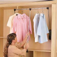 a shelf pull down chrome closet rods