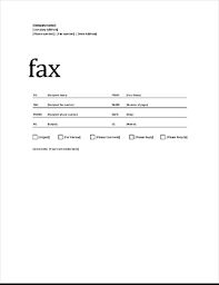 Fax Cover Sheet Standard Format