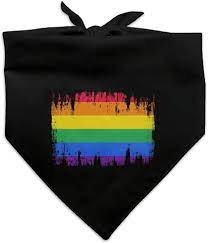 Amazon.com : Rainbow Pride Gay Lesbian Contemporary Dog Pet Bandana - Black  : Pet Supplies