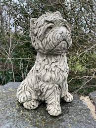 Dog Stone Statue Westie Outdoor Garden