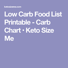 Low Carb Food List Printable Carb Chart Weight Loss