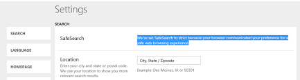 safe search won t turn off in microsoft