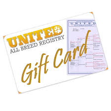 united all breed registry gift card