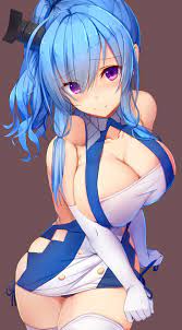 Busty girl with blue hair | Hentai Pins