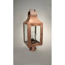 Northeast Lantern Livery Antique Copper One Light Outdoor Post Light With Clear Glass 9033 Ac Cim Clr Bellacor