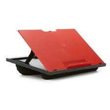 Portable laptop desk | rolling computer stand with adjustable height. Mind Reader Adjustable 8 Position Laptop Desk With Cushions Red Black Target