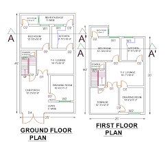 25x45 Feet House Plan Drawing