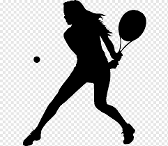 Tennis Girl Racket Silhouette, tennis, sport, monochrome, sticker png |  PNGWing