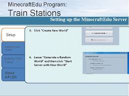 · click the create new world button. Minecraft Edu Program Train Stations Setup Explore Your