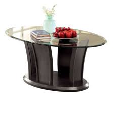 Modern Coffee Table With Oval Glass Top