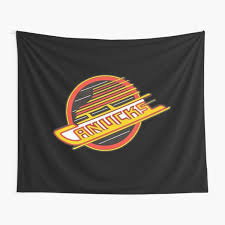 Vancouver canucks skate logo in kelly green, royal blue and silver. Vancouver Canucks Tapestries Redbubble