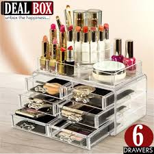 acrylic makeup organizer drawers stand