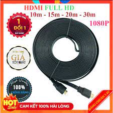 Hàng Tốt]Dây Cáp HDMI 10m 15m 20m 30m dẹt đen-Dây cáp kết nối cổng HDMI 2  đầu tốt chống nhiễu xịn chất lượng cao giá rẻ