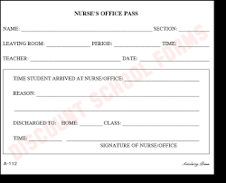 Nurses Office Pass School Forms