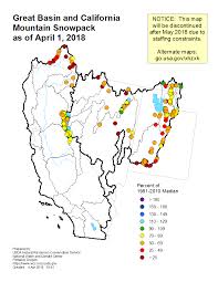 Mountain Snowpack Map The Great Basin And California