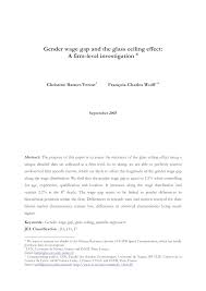 pdf gender wage gap and the glass ceiling effect a firm level pdf gender wage gap and the glass ceiling effect a firm level investigation