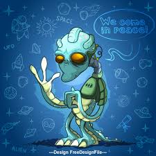 Cartoon cute color monsters aliens set. Cartoon Alien Illustration Vector 01 Free Download