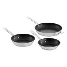 stainless steel non stick fry pan set