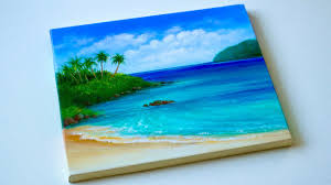 seascape acrylic painting beach
