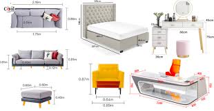 standard sizes of home furniture