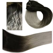 We recommend an ombre with black hair, adding an accent color (or several) for maximum impact. Clip Hair Ombre Color 1 Jet Black 101g Silver Grey 130 Grams 20 Layout Top Bottom 35 65