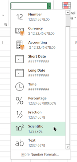 scientific notation in excel a step