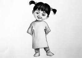 Boo's real name is mary, the same as the young girl, mary gibbs, who voices boo. Boo Drawing By Me With Charcoal
