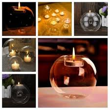romantic glass candle holder round