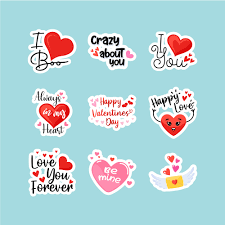 cute love stickers free vector