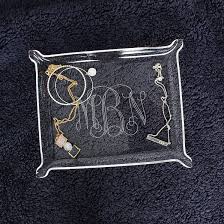 clear monogrammed acrylic tray