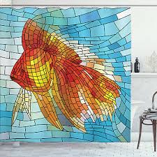 fish shower curtain stained glass