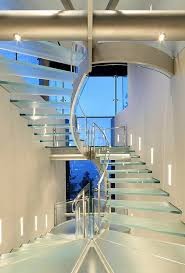 Clean, crisp glass railing provides the perfect accent to this contemporary home. Stairs Made Of Glass For A Contemporary Appearance Interior Design Ideas Avso Org