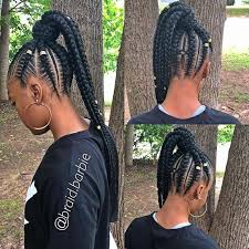 To get a perfect braid wrapped ponytail, start with loose, combed hair. 25 Elegant Lemonade Braided Ponytail Hairstyles 2019 For Black Women Fashionuki