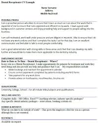 Cover Letters Dental Receptionist Fill In The Blank Resume