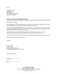 letter confirming employment template