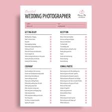 wedding photographer checklist template