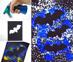 splatter paint bat artwork using a