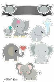 Welcome to the coolest selection of free baby shower printables, including invitations, coloring pages, decorations and loads of original printable de. Baby Elephants Free Printable Cake Toppers Oh My Baby