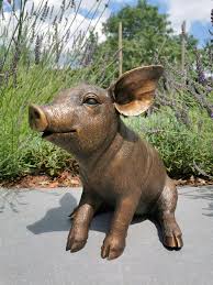 Pig Pigglet Bronze Garden Statues