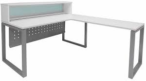 L Shaped Reception Desk W Frosted Glass