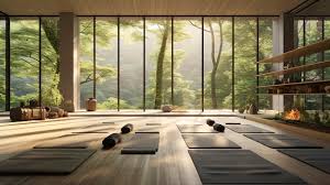 A Photo Of A Serene Yoga Retreat With