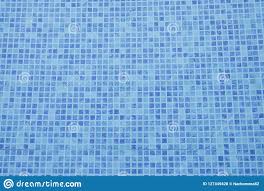 Swimming Pool Bottom Close Up View Of Blue Mosaic Tiles In