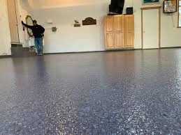full flake epoxy garage flooring in