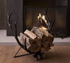 Bronze Antler Fireplace Log Holder