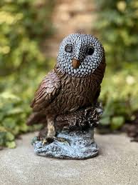 Handcrafted Owl Garden Statue For Lawn