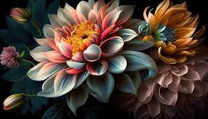3d flowers wallpaper for black and